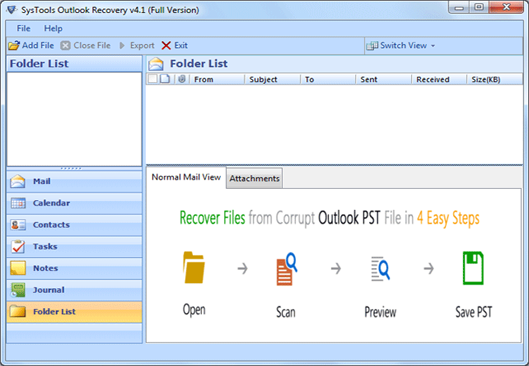 MS PST File Repair Utility 4.1